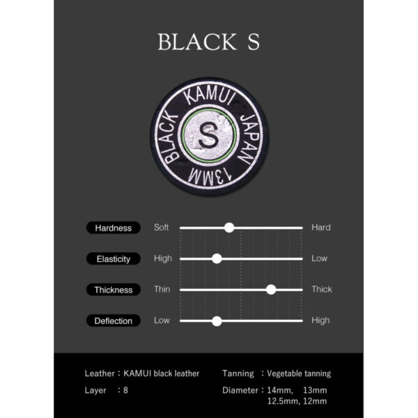 Embout De Queue De Billard Kamui Black Medium 11 Mm - Cuir De Porc, 10 Couches, Pour Plus D'effet Et De Contrôle